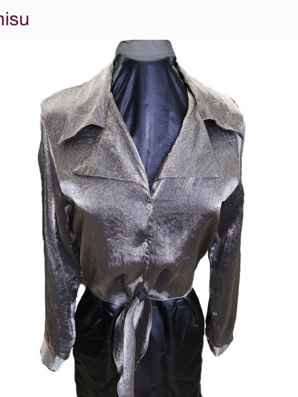 *Sale*Vintage Pewter Metallic Blouse